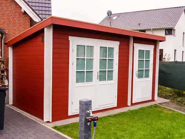 Klant afbeelding: Tuinhuis Maria met lessenaardak en aanbouw
