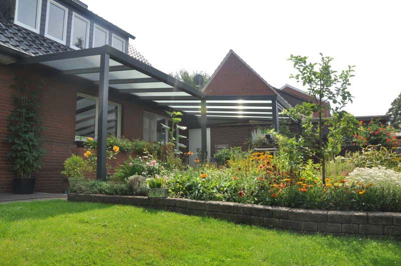 Klant afbeelding: Aluminium terrasoverkapping plat dak