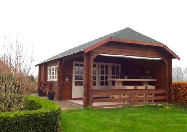 Klant afbeelding: Tuinhuis model Wolfskappe-50 B met Tuinhok