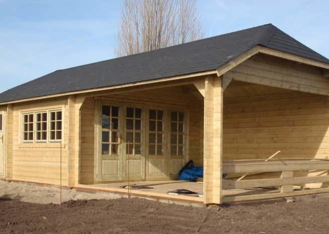 Klant afbeelding: Tuinhuis model Wolfskappe-50 B met Tuinhok