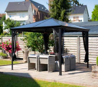 Jaarronde paviljoens van aluminium voordelig