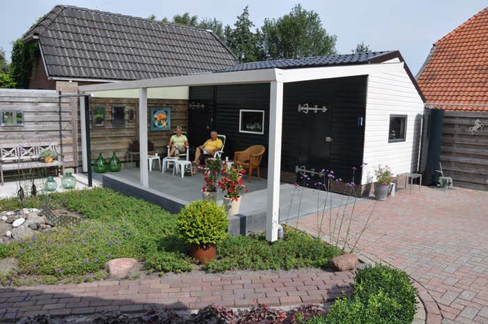Klant afbeelding: Aluminium terrasoverkapping plat dak