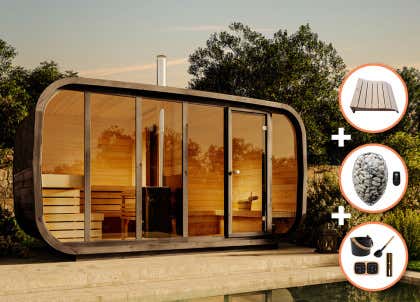 Sauna complete set barrelsauna ScandiCube Space