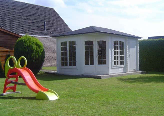 Klant afbeelding: 5-hoekig Tuinhuis model Josephine-40 met Aanbouw